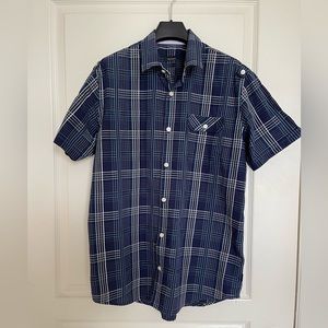 Matinique - Blue Men’s Shirt. Short Sleeve Button Up Size L (EU 41-42)